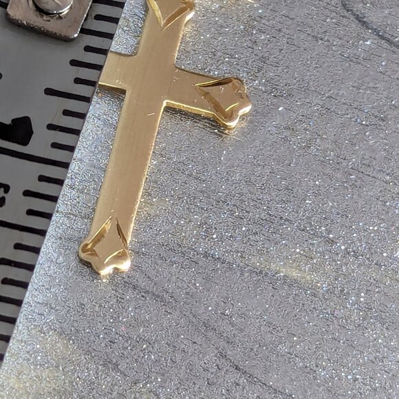 Antique Cross Necklace KIRNER's 12k Gold Filled Religious Faith Statement Signed - Picture 6 of 16